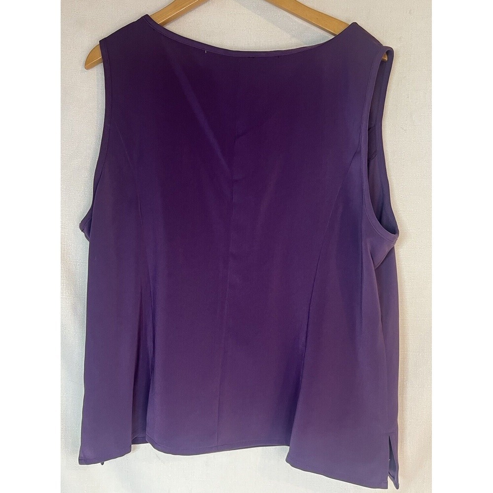 Vintage Donna Vinci Couture Women's Size 18 Purple Sleeveless Blouse Top NWT - Picture 4 of 9